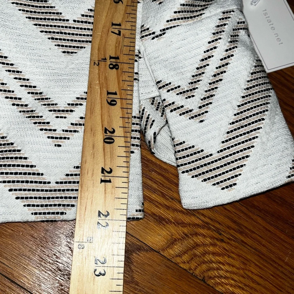 NWT 1. State blazer chevron print zip front peplum medium neutrals career wear